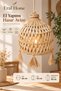 Decorative Handmade Natural Wicker Chandelier 36 X 32 cm with Tassels for Kitchen, Hall, Terrace