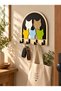 Colorful Cat Themed Mdf Wall Key Hanger with 4 Hangers 22X22 cm - 2