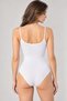 Women's Thin Straps Cotton U-Neck Bottom Hooked Body Suit Flexible Basic - 3