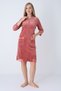 Women's Cotton Velvet Zipper Pocket Lace Long Sleeve Dress / Tile 3725 - 5