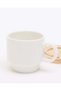 White Ceramic Cup With Wooden Coaster 4 Piece Set - 5