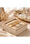 Gold Color Zircon Stone 2-Piece Steel Earrings - 4
