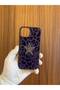 iPhone 13/14 Star Leopard Printed Velvet Inside Launch Silicone Phone Case (Purple Color) - 5