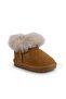 Girl's Fur Boots Camel Bugy Func - 2