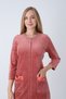 Women's Cotton Velvet Zipper Pocket Lace Long Sleeve Dress / Tile 3725 - 7
