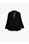 Pointed Collar Long Sleeve Tuxedo Jacket with Lace Back - 5