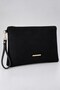 Black Suede Women's Zippered Handbag with Wrist Strap for Daily and Special Occasions - 2