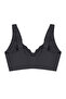 Seamless Gathering Non-Marking Front Clasp Plus Size Ribbed Padded Bra - 3