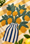 Punch Embroidered Suede Runner 40X140 cm - Lemon Bouquet - 2