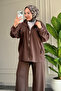 5343 - Stylish, Comfortable, Loose-Fitting Viscose Soft Modal Fabric Hooded Women's Set with Pocket Detail - 5