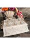 Guest Came with a Generous Gift, Silver Inlaid, Arabic Written Tea Tray Cover, Service and Presentation Napkin 1 Piece - 4