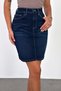 Blue Black Women's Regular Fit High Waist Mid-Length Lycra Denim Jeans Skirt Ali̇ce-4010