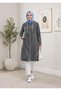 Women's Hooded Pocketed Zippered Gray Denim Jacket - 5