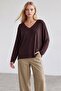 V neck oversize basic blouse - 2