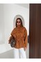 Women's Suede Fabric Waist Drawstring Multi-Pocket Buttoned Jacket