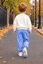 Boy's Tracksuit Set 2-Piece Seasonal Sweatshirt Ecru Baby Blue Sports Set - 3