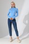 Women's Stretchy Soft Textured High Neck Long Sleeve Finger Loop Blouse - 3