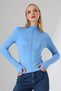 Women's Stretchy Soft Textured High Neck Long Sleeve Finger Loop Blouse - 6