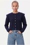 Women's New Dianna Navy Blue Shoulder Detailed Knitwear Cardigan - 4