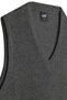 Men's V-Neck Dark Gray Sweater Cotton Knitwear Rice Patterned Steel Knit Classic Pattern - 5410H - 4