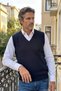 Men's Square Textured Navy Blue Sweater Steel Knit Knitwear Classic Pattern - 5444H
