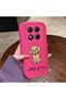 Redmi Note 14 Pro Plus+ 5g Compatible Pink Red Silicone Case Shockproof Camera Protection Heartbeat and Dog Pattern