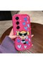 Samsung Galaxy S25 Plus Compatible Pink Red Silicone Case Shockproof Camera Protection Heart Powerpuff Girls Patterned