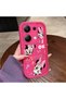 Redmi Note 14S Compatible Pink Red Silicone Case Shockproof Camera Protection Minnie and Bow Pattern