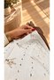Cream Pearl Stone Detailed Openwork Knitwear Cardigan