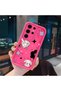 Samsung Galaxy S25 Ultra Compatible Pink Red Silicone Case Shockproof Camera Protection Cat and Star Pattern - 3