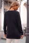 Black Round Neck Cuffed Sleeves Thin Sequined Casual Knitwear Sweater 70 65 - 8