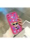 iPhone X/Xs Compatible Pink Red Silicone Case Shockproof Camera Protection Heart Powerpuff Girls Patterned - 4
