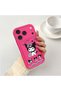 حافظة سيليكون باللون الأحمر الوردي متوافقة مع هاتف iPhone 17 Pro/18 Pro، مقاومة للصدمات، حماية للكاميرا، نمط فيونكة كورومي - 2