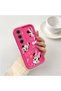 Samsung Galaxy A35 Compatible Pink Red Silicone Case Shockproof Camera Protection Minnie and Bow Pattern - 2