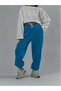 Adjustable leg regular blue women's jogger pants coc3489