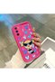 Oppo A54S Compatible Pink Red Silicone Case Shockproof Camera Protection Heart Powerpuff Girls Patterned - 4