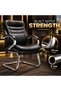 TANGO-V Executive Visitor Chair, High Back PU Leather Office & Meeting Chair, High-Density Foam, Padded Chrome Armrests, 2mm Chrome Cantilever Base, Black, 2 Years - 5