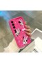 Samsung Galaxy A56 Compatible Pink Red Silicone Case Shockproof Camera Protection Minnie and Bow Pattern - 4