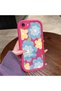 iPhone 7/8/Se 2020 2022 Compatible Pink Red Silicone Case Shockproof Camera Protection Flower Pattern