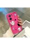 Redmi K60 Ultra Compatible Pink Red Silicone Case Shockproof Camera Protection Cat and Star Pattern - 4