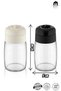 2-Piece Glass Salt and Pepper Shaker Set - 100Cc with 3-Level Adjustable Coarse and Fine Grain Adjustable Rotating Lids - 2