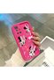Redmi 10 4g Compatible Pink Red Silicone Case Shockproof Camera Protection Minnie and Bow Pattern - 4