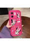 Infinix Smart 9 Compatible Pink Red Silicone Case Shockproof Camera Protection Minnie and Bow Pattern