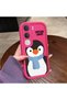 Vivo Y31/Y21D Compatible Pink Red Silicone Case Shockproof Camera Protection Penguin Pattern