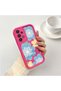 Samsung Galaxy A33 Compatible Pink Red Silicone Case Shockproof Camera Protection Flower Pattern - 2