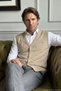 Men's Buttoned Wheat Vest with Thessaloniki Knit Pockets Classic Pattern - 5550L - 3