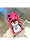 Infinix Zero 30 5g Compatible Pink Red Silicone Case Shockproof Camera Protection Penguin Pattern - 4
