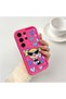Samsung Galaxy S24 Ultra Compatible Pink Red Silicone Case Shockproof Camera Protection Heart Powerpuff Girls Patterned - 2