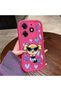 Tecno Spark 10 Pro Compatible Pink Red Silicone Case Shockproof Camera Protection Heart Powerpuff Girls Patterned