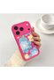 حافظة سيليكون باللون الأحمر الوردي متوافقة مع هاتف iPhone 17 Pro/18 Pro، مقاومة للصدمات، حماية للكاميرا، نمط زهور - 2